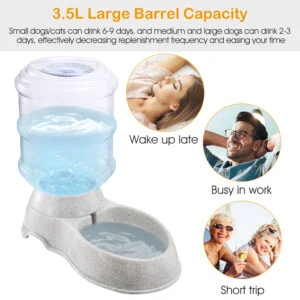 3.5L 1Gal Pet Water Dispenser Self-Dispensing Gravity Pets Water Feeder Automatic Pet Waterer Cat Dog