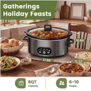Manual Slow Cooker, Easy To Use Program-Free Kitchen Appliance, Great For Pot Roast And Chili
