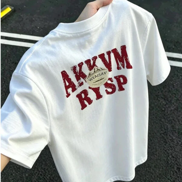 Heavyweight Cotton Letter Print T-Shirt