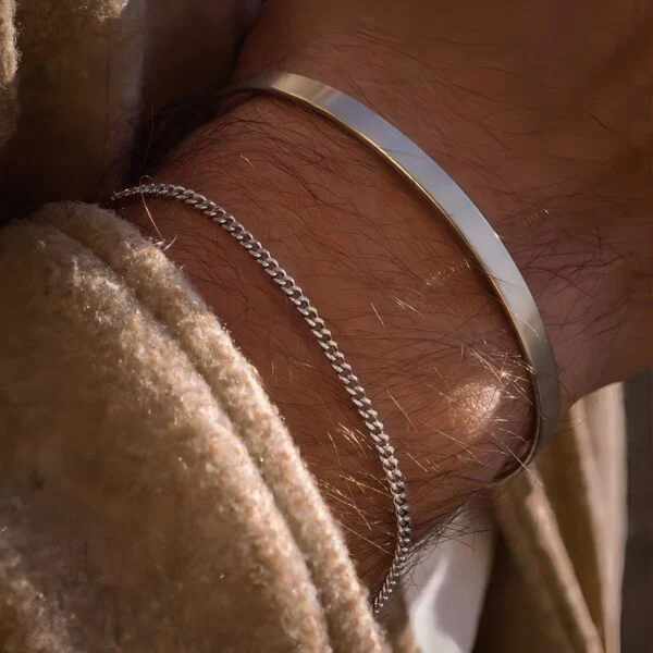 Men’s Double Layer Snake Cuban Chain Bracelet