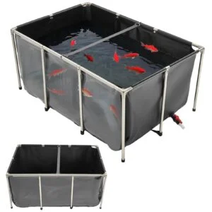 Canvas Fish Pond Above Ground Koi Tank Gal with Clear Viewin