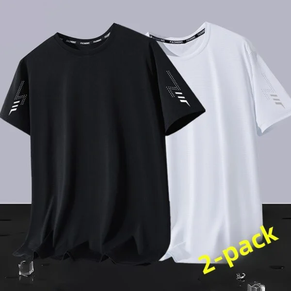 Ice Silk T-Shirt Men’s Short-Sleeved Quick-Drying Breathable Loose Top