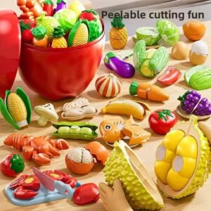 Pretend-Play Cutting Fruit and Vegetable Set
