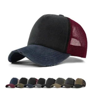 Color Blocked Distressed Hat
