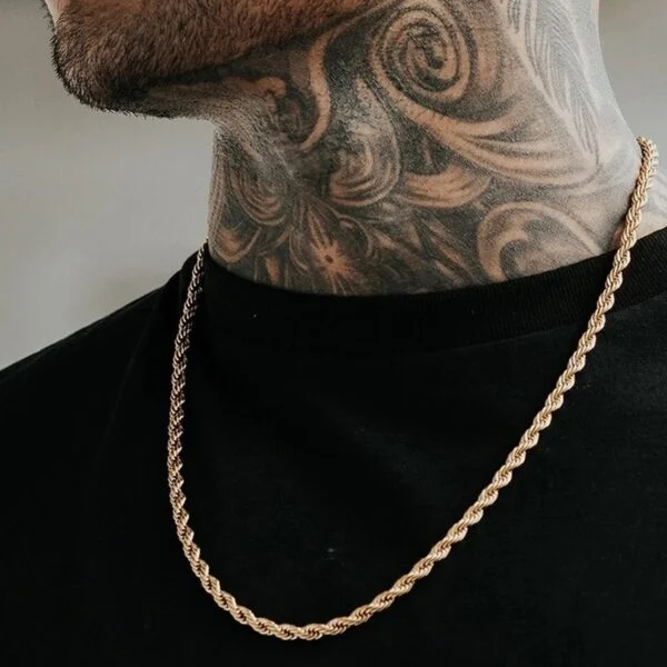 Men’s Twist Chain Necklace Hip Hop Fashion Accessory