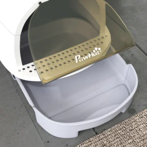 Covered Cat Litter Box with Lid, Scoop, Deodorizing Bags for Odor Control, Privacy, Easy to Clean, Gray