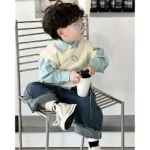 Boys Distressed Sweater, Shirt and Jeans 3-Piece Set