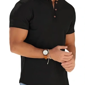 Men’s Henley Neck Short Sleeve T-Shirt