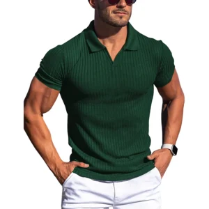 Men’s T-shirts with lapel and V-neck