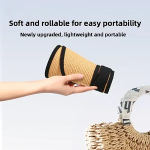 Foldable Straw Sun Hat with Wide Brim