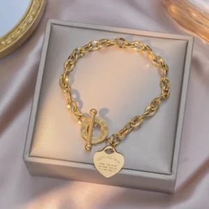 Heart Titanium Steel Bracelet Woman Couple