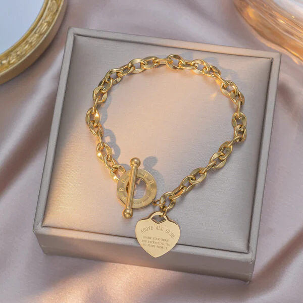 Heart Titanium Steel Bracelet Woman Couple Jewelry