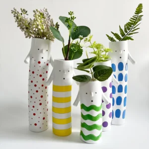 Hand Painted Resin Vase for Home Office Decoration