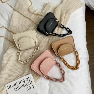 Mini jelly bag, new style acrylic chain crossbody bag versatile and trendy handbag for women
