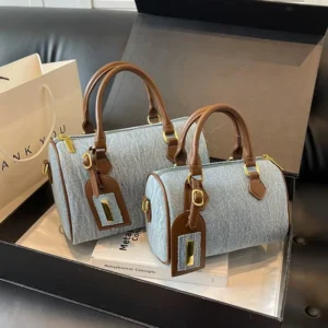 Women's Denim Cylinder Handbag