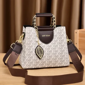 Printed Large-Capacity Crossbody Bucket Bag