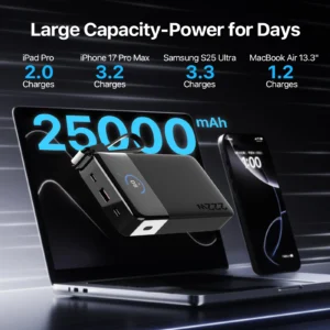 Brand NOBIS/JUOVI Power Bank 25000mAh 222W Laptop and Phone Portable Charger, Fast Charging Battery Pack, Out Door Power Bank