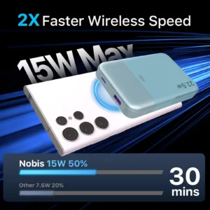 10000mAh PD 22.5W Fast Charging PowerMagnetic Wireless Charger Bank with LED Display, Outdoor Portable Charger for iPhone 15