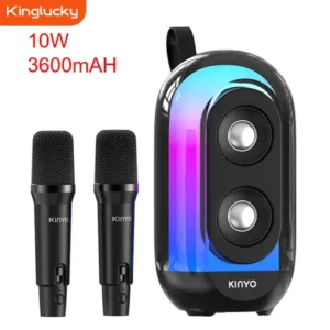 Portable Bluetooth Karaoke Speaker with Two Microphones