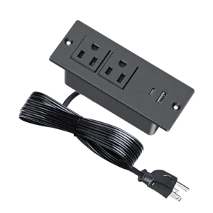 Recessed Power Strip with USB and Extension Cord