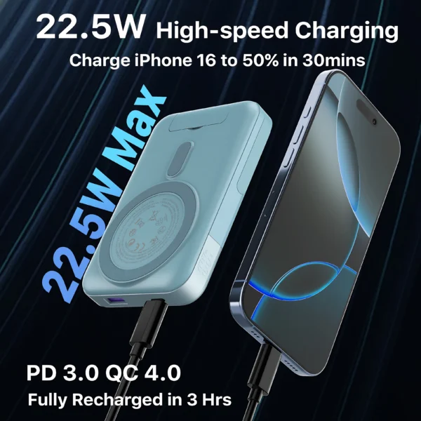 10000mAh 22.5W Magnetic Wireless Power Bank