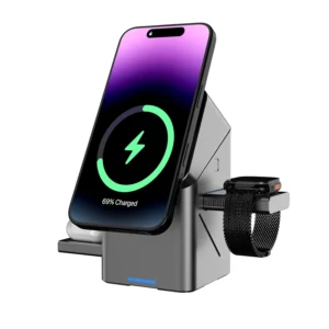 Auto-Rotating 3-in-1 Magnetic Wireless Charger