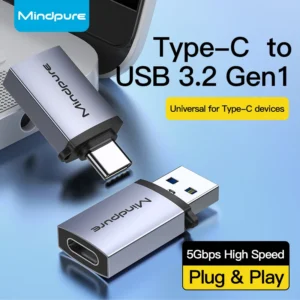 Mindpure OTG Adapter USB-C Type C Male to USB 3.0 Female Converter Adapter Charging Transmission Data for Laptop Use