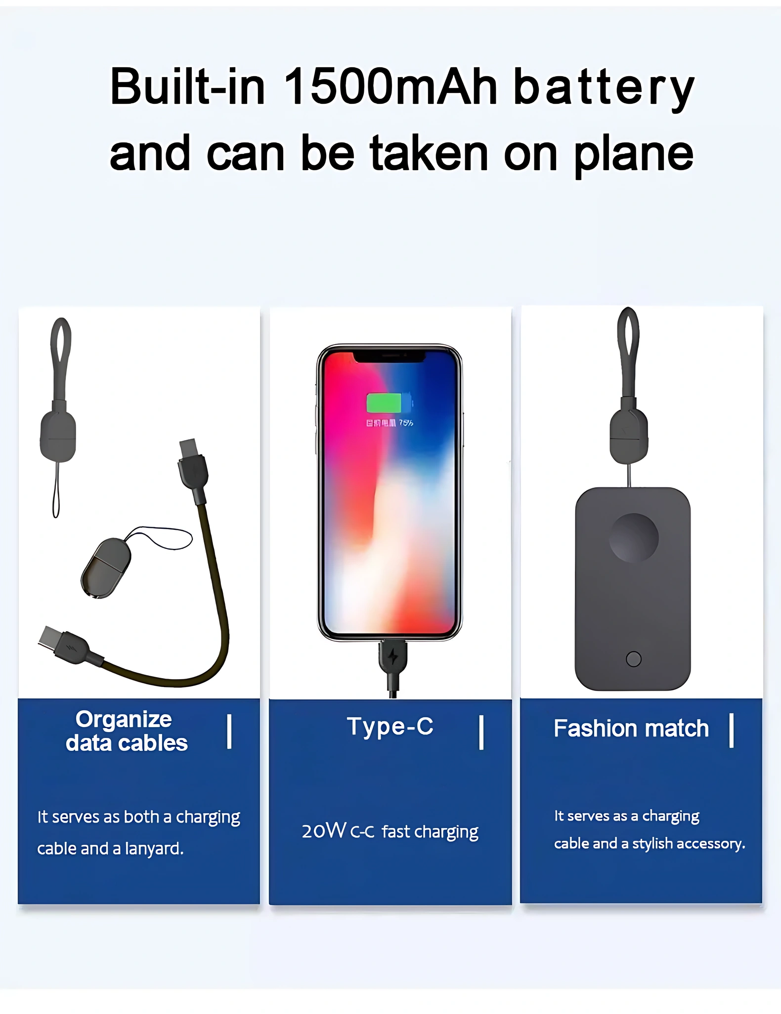 2-in-1 Mini Keychain Emergency Power Bank