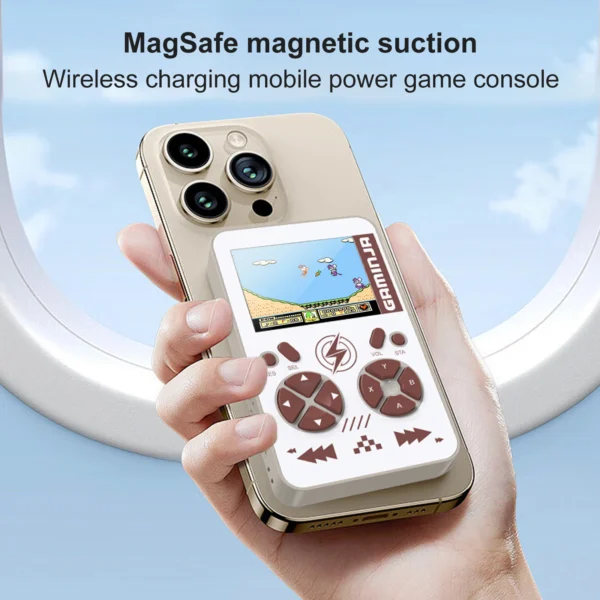 GAMINJA U.S. In-stock Handheld Game Console & Magsafe Power Bank with 400 License-free 8 Bit Retro Games 5000mAh Big Battery