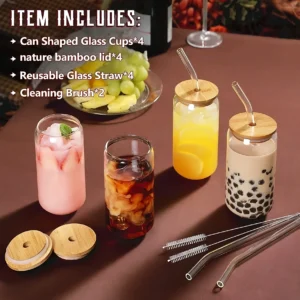 Glass Cup With Straw