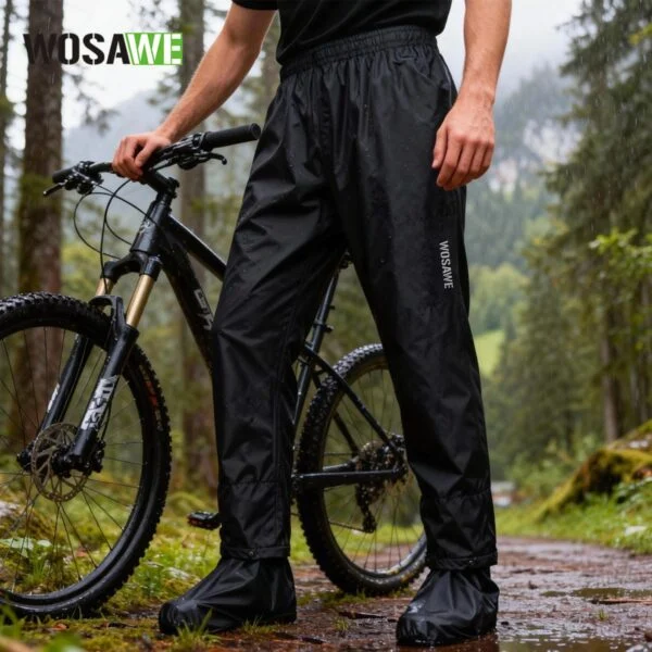 Waterproof Cycling Rain Pants with Shoe Cover