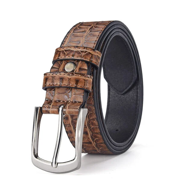 Men’s Crocodile Pattern PU Leather Belt