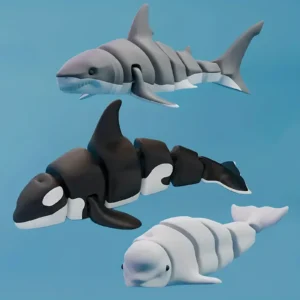 3D-Printed Flexible Marine Animal Figures