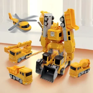 Magnetic Robot and Vehicle Building Toy Set