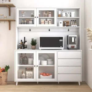 63W Large Kitchen Hutch Cabinet