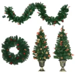 HOMCOM Prelit Holiday Christmas 4-Piece Set