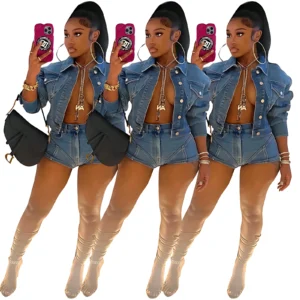 Women's Denim Casual Tops and Shorts