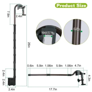 1Pc 3-Stage External Canister Filter For Aquarium Fish Tank With 600L-H Flow Rate 35.4in Max Height 6W Easy Installation Silent