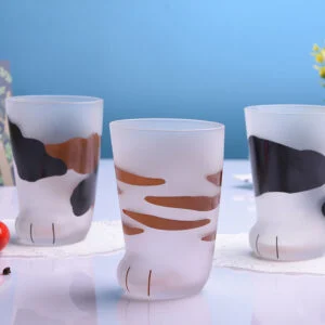 Creative Cute Cat Paws Glass Tiger Paws Mug Office Coffee Mu