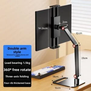 360-Degree Dual-Arm Tablet Desk Stand