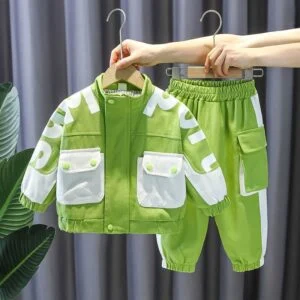 Boys Printed Rayon-Blend Two-Piece Outfit