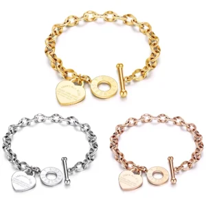 Heart Titanium Steel Bracelet Woman Couple Jewelry