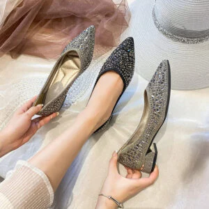 Women's Rhinestone Pointed-Toe Dress Shoes
