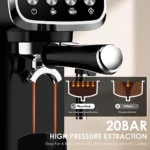 20 BAR Slim Vertical Espresso Machine with Milk Frother