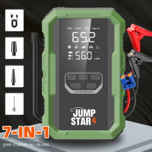 Car Jump Starter with Air Compressor and Wireless Charger