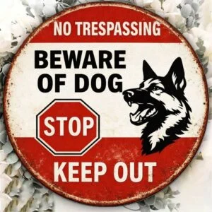 8x8-Inch Beware of Dog No Trespassing Sign
