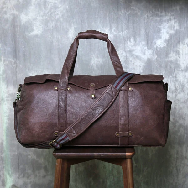 Men’s genuine leather large capacity luggage bag