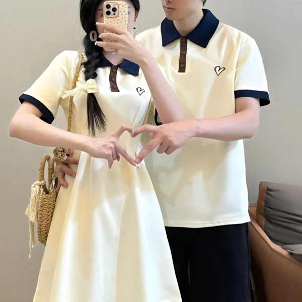 Matching Couple Dress and T-Shirt Set