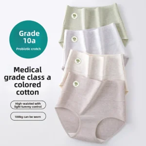 Women Cotton Briefs Seamless High Waist Antibacterial Underwear
