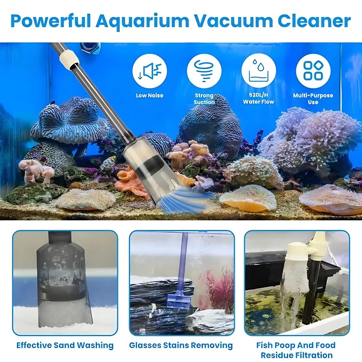 Multifunctional Electric Aquarium Gravel Cleaner Kit Length